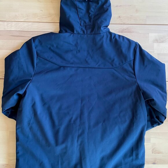 Champion Men's Navy Blue Quilted Hooded Waterproof Jacket size Medium Adjustable - Picture 8 of 11